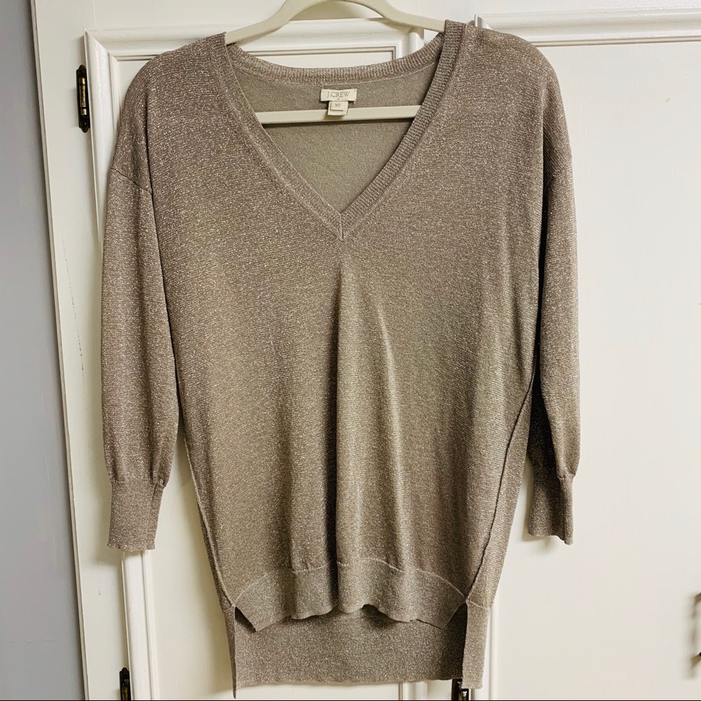 J. CREW Metallic Gold Sweater